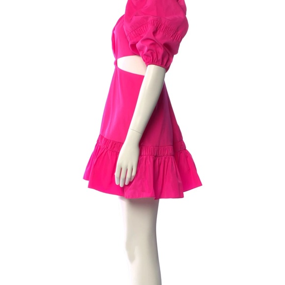 Alexis Bertana Mini Dress Magenta Cutout Puff Sleeve Small Perfect Condition - Picture 9 of 9